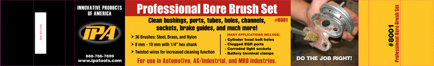 Professional Bore Brush Set Package Sleeve - IPA Tools